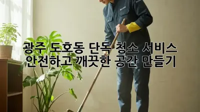 광주 도호동 단독 청소 서비스: 안전하고 깨끗한 공간 만들기